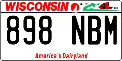 WI license plate 898NBM