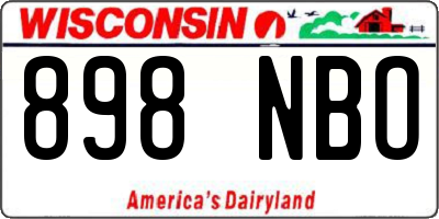 WI license plate 898NBO
