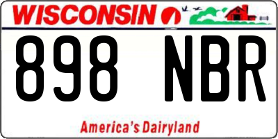 WI license plate 898NBR