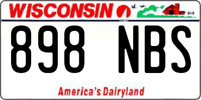 WI license plate 898NBS