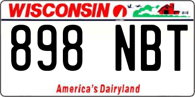 WI license plate 898NBT