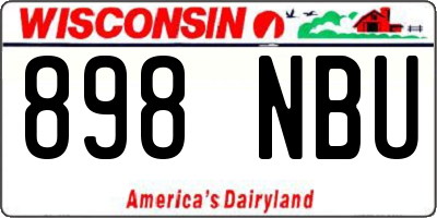 WI license plate 898NBU