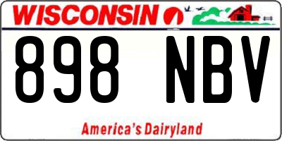 WI license plate 898NBV