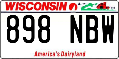 WI license plate 898NBW