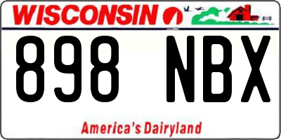 WI license plate 898NBX