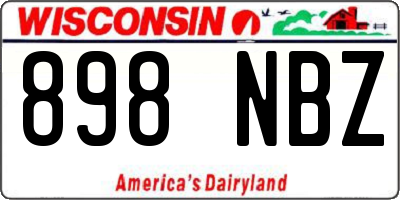 WI license plate 898NBZ