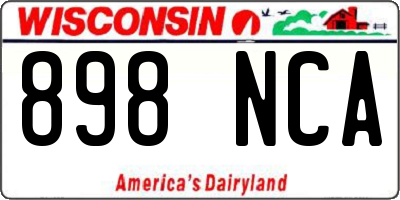 WI license plate 898NCA