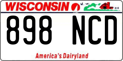 WI license plate 898NCD