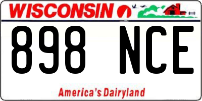 WI license plate 898NCE