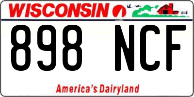 WI license plate 898NCF