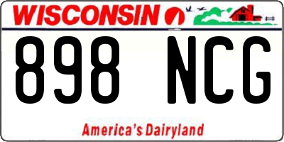 WI license plate 898NCG
