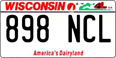 WI license plate 898NCL