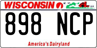 WI license plate 898NCP