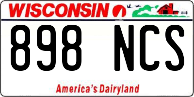 WI license plate 898NCS