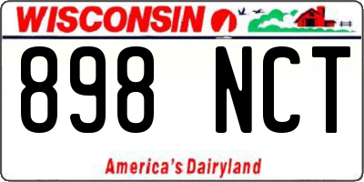 WI license plate 898NCT