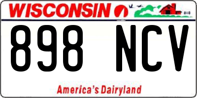 WI license plate 898NCV