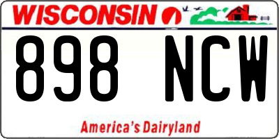 WI license plate 898NCW
