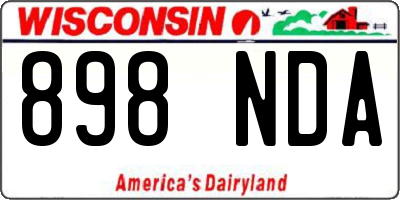 WI license plate 898NDA