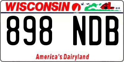 WI license plate 898NDB