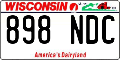 WI license plate 898NDC