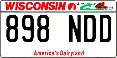 WI license plate 898NDD