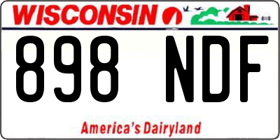 WI license plate 898NDF