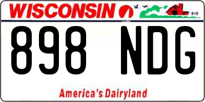 WI license plate 898NDG