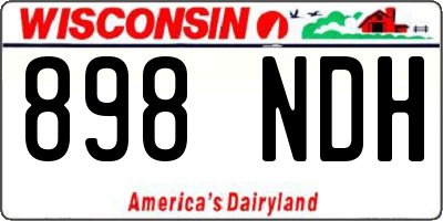 WI license plate 898NDH