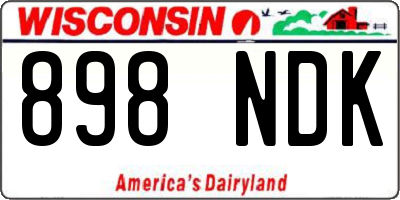 WI license plate 898NDK
