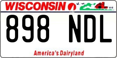 WI license plate 898NDL