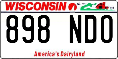 WI license plate 898NDO