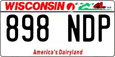 WI license plate 898NDP