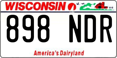 WI license plate 898NDR