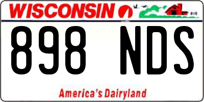 WI license plate 898NDS