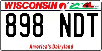 WI license plate 898NDT