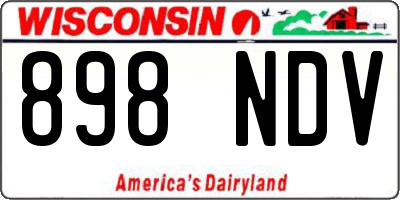WI license plate 898NDV