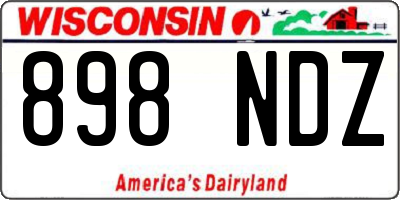 WI license plate 898NDZ