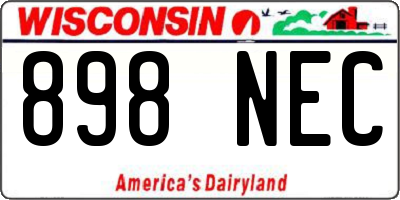 WI license plate 898NEC