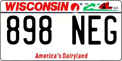 WI license plate 898NEG