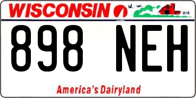 WI license plate 898NEH