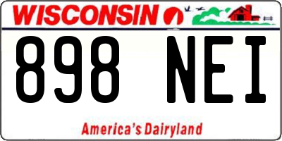 WI license plate 898NEI
