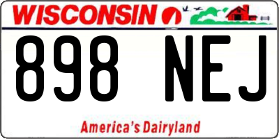 WI license plate 898NEJ