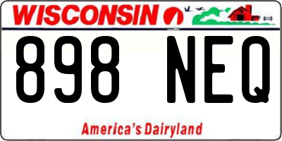 WI license plate 898NEQ
