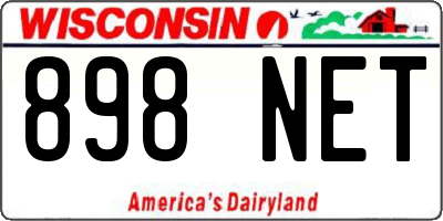 WI license plate 898NET
