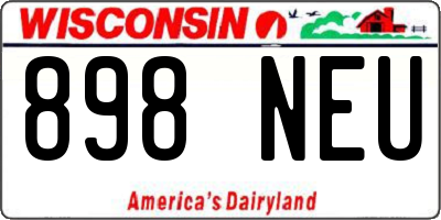 WI license plate 898NEU