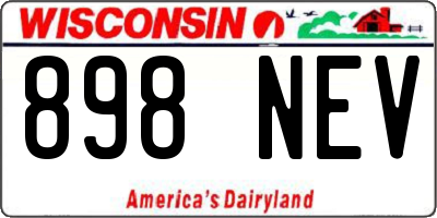WI license plate 898NEV