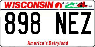WI license plate 898NEZ