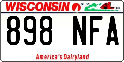 WI license plate 898NFA