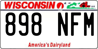 WI license plate 898NFM