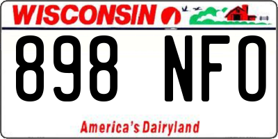 WI license plate 898NFO